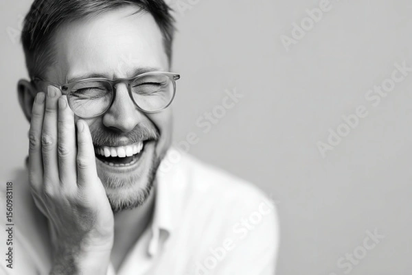 Fototapeta portrait of game designer positioned on left side of frame creative emotion