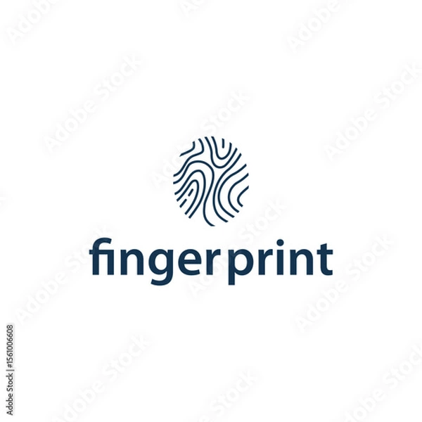 Fototapeta simple minimalist fingerprint logo concept as an elegant line concept identity, for product brand, businesses or template illustration