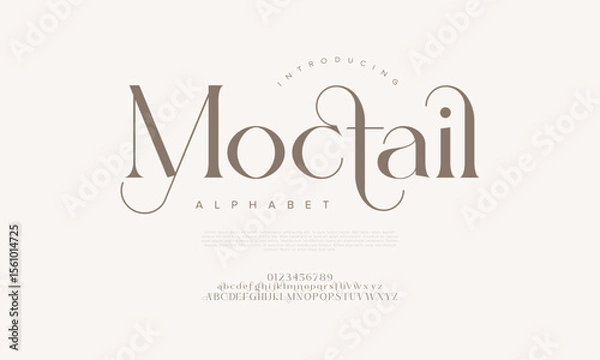 Fototapeta Classy serif font with elegant curves and refined strokes, ideal for fashion labels and luxury branding