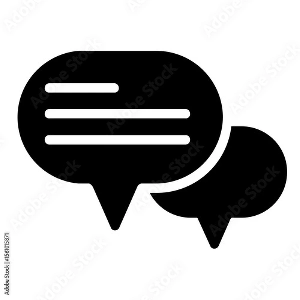 Fototapeta Chatting Icon in Solid Style