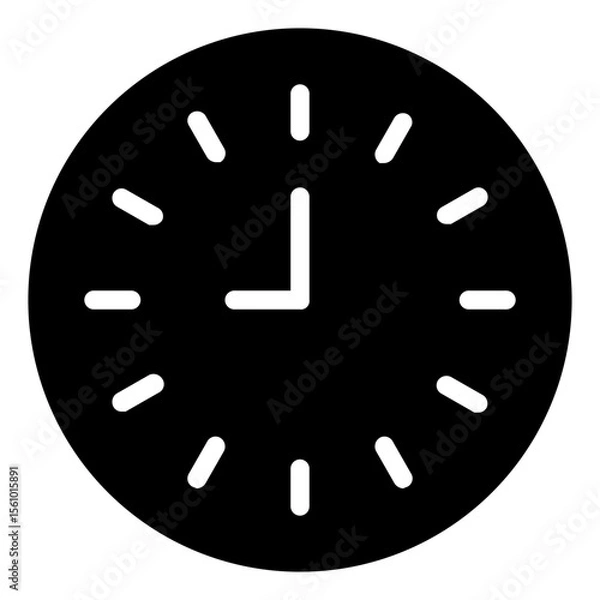 Fototapeta Clock Icon in Solid Style