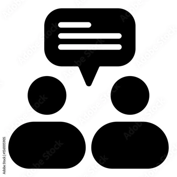 Fototapeta Conversation Icon in Solid Style