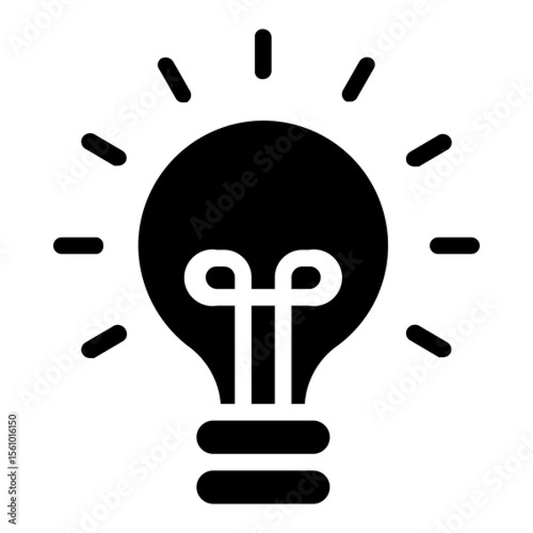 Fototapeta Light Icon in Solid Style