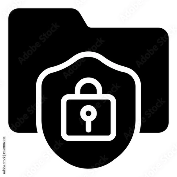 Obraz Protection Icon in Solid Style