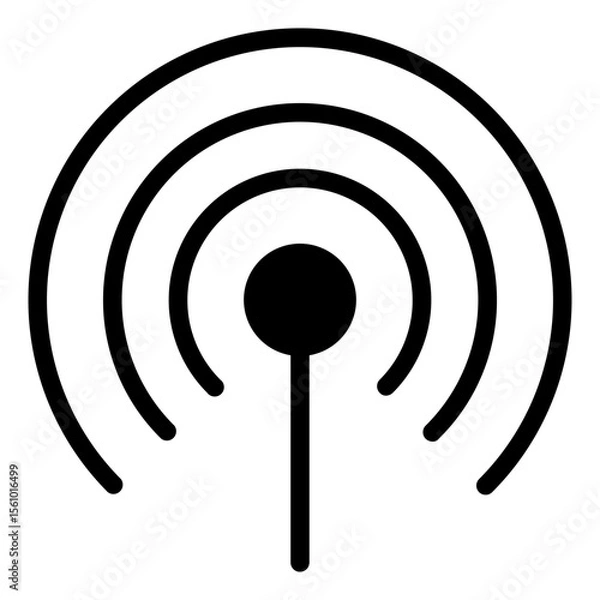 Obraz Wireless Icon in Solid Style