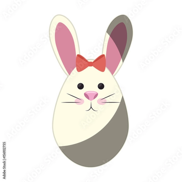 Fototapeta easter bunny icon over white background.  vector illustration
