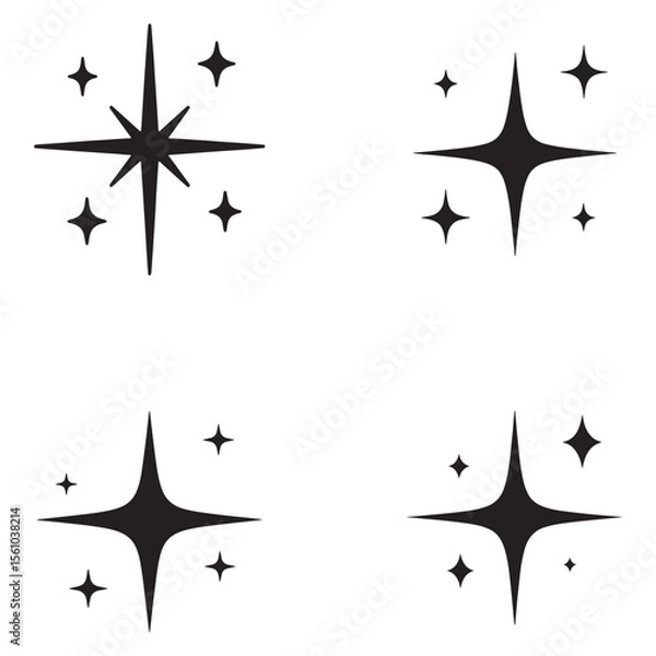 Fototapeta starburst icon with sparkles. simple shining star symbol. vector