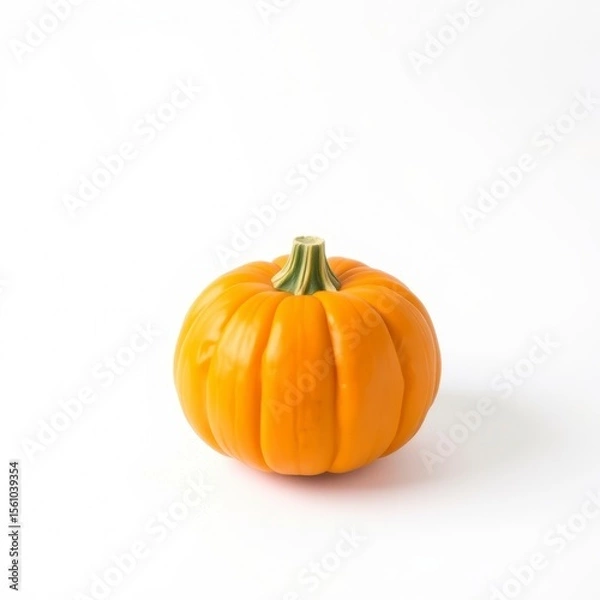 Obraz Small Orange Pumpkin on White Background