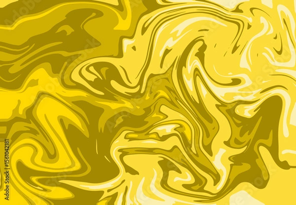 Fototapeta Yellow Marble Swirl Abstract Background with Dynamic Liquid Pattern