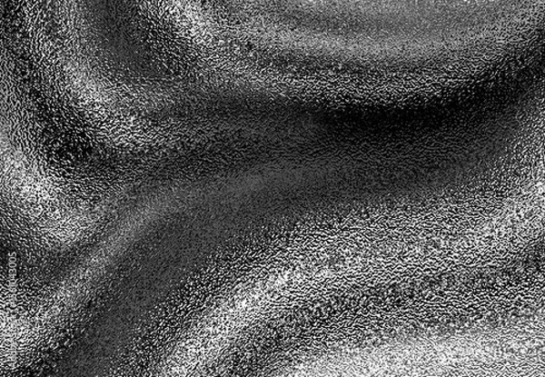 Fototapeta Black Foil with Wrinkled and Textured Surface Abstract Background