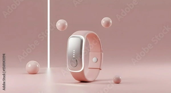 Obraz Sleek Pink Fitness Tracker Modern Health Monitoring Device