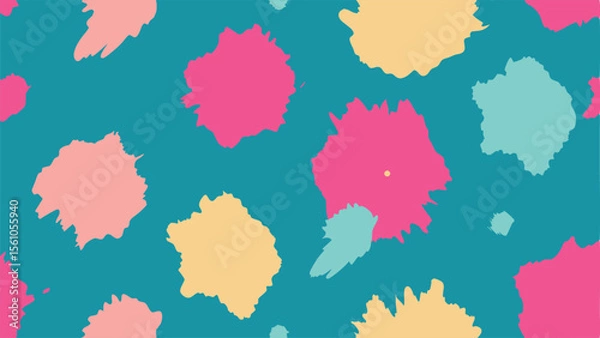 Obraz Colorful abstract brushstroke pattern with turquoise pink and yellow for graphic design