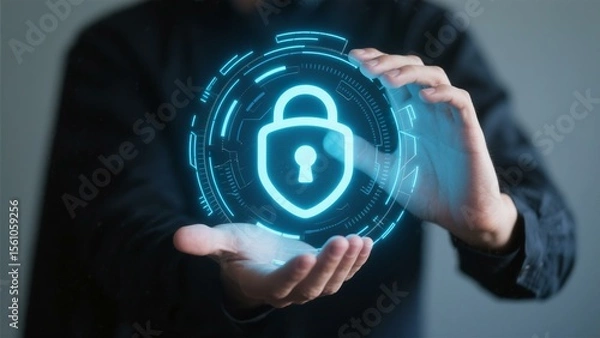 Fototapeta Cybersecurity Protection Digital Shield: Secure Data Privacy and Online Safety with Advanced Technology