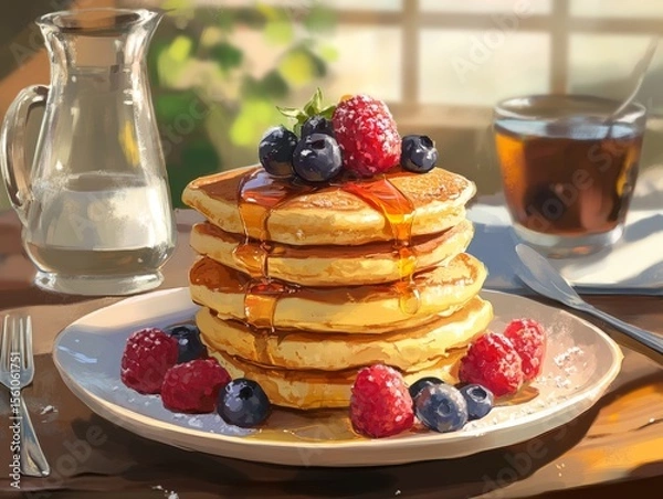 Obraz pancakes for breakfast  - ai