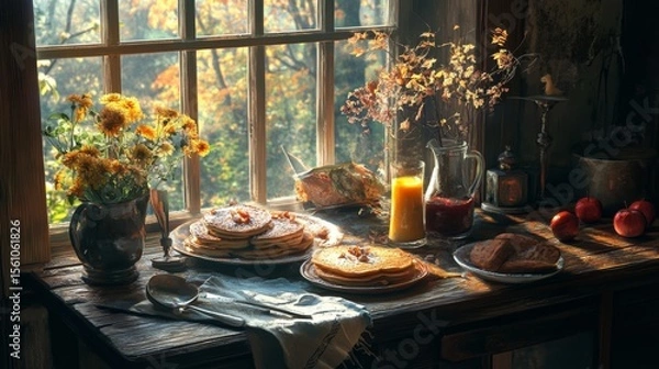 Obraz pancakes for breakfast  - ai