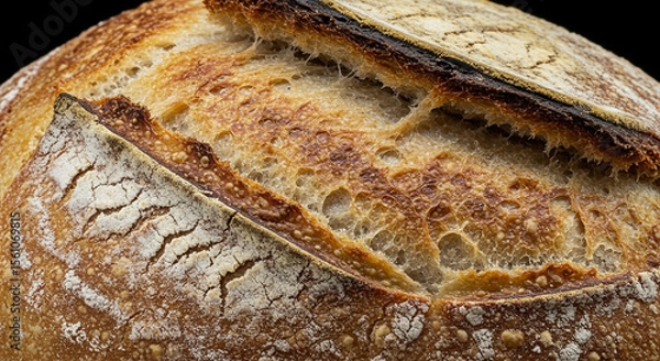 Fototapeta Macro of crusty sourdough bread