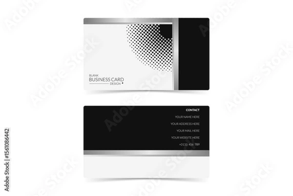 Fototapeta abstract business card design with black halftone art