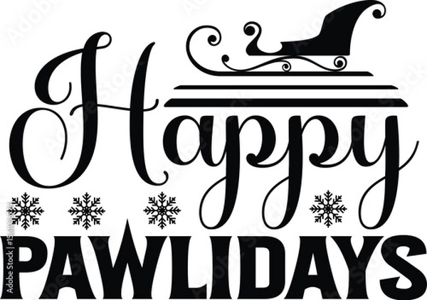Obraz Basic RGB Happy Pawlidays svg design