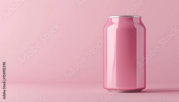 Obraz Pink beverage can on pink background