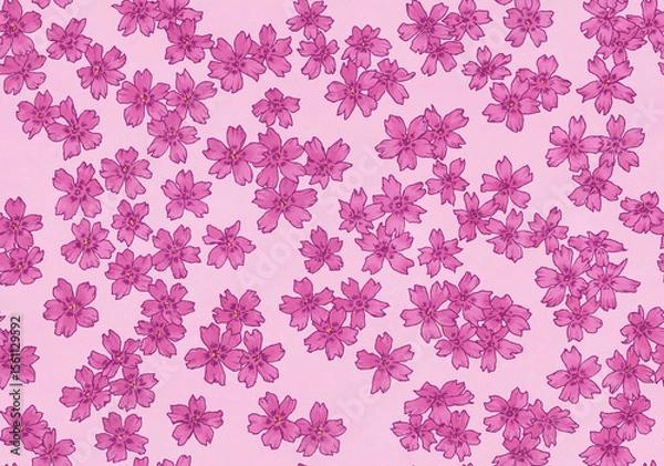 Obraz シームレスな芝桜の背景素材