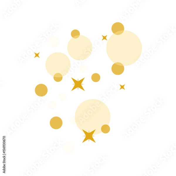 Fototapeta Golden bokeh confetti cluster with sparkles, ideal for festive decorations and invitations.