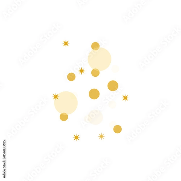 Fototapeta Golden bokeh confetti cluster with sparkles, ideal for festive decorations and invitations.