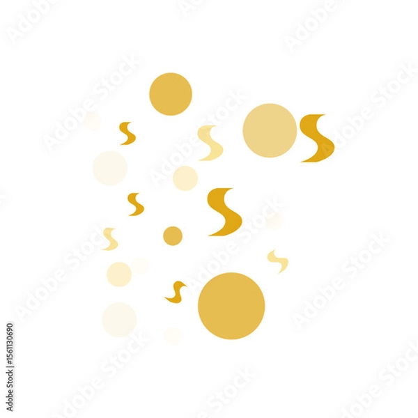 Fototapeta Golden bokeh confetti cluster with sparkles, ideal for festive decorations and invitations.