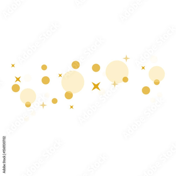 Fototapeta Golden bokeh confetti cluster with sparkles, ideal for festive decorations and invitations.