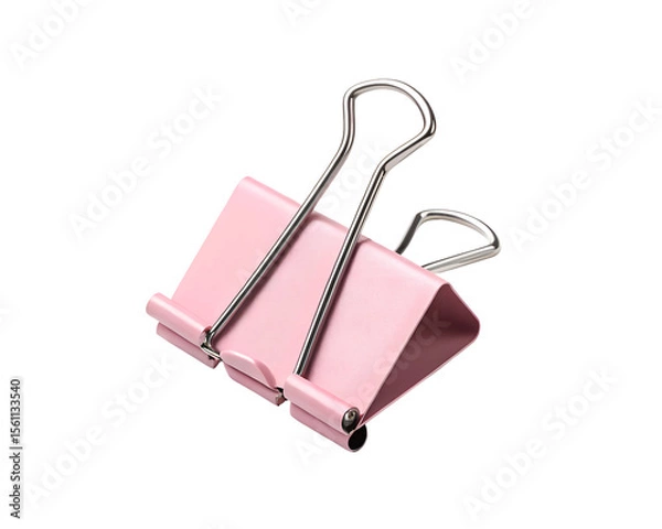 Obraz pink binder clip isolated on white