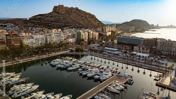 Fototapeta Aerial panorama at Benidorm on a sunny summer day!