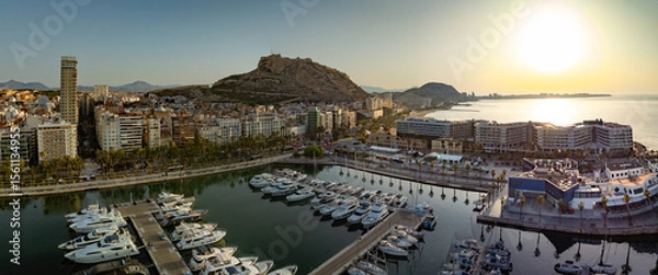 Fototapeta Aerial panoramic view at Alicante waterfront