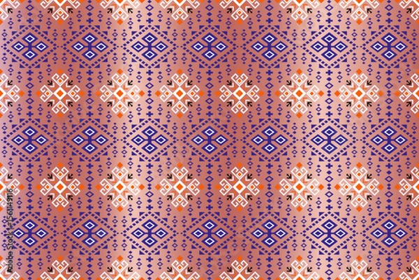 Obraz seamless geometric pattern with flowers