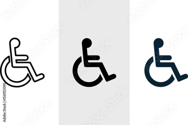 Fototapeta Handicap accessibility icon wheelchair symbol disability access sign for disabled persons access design editable vector illustration