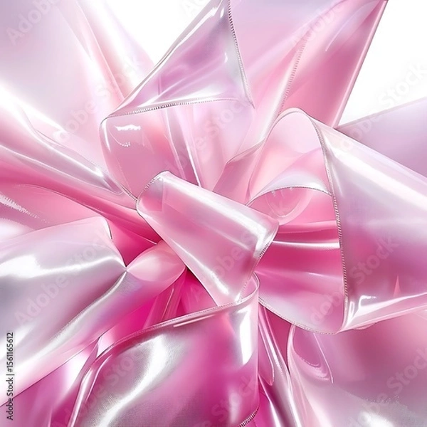 Obraz Elegant pink ribbon abstract art for festive celebrations and special occasions