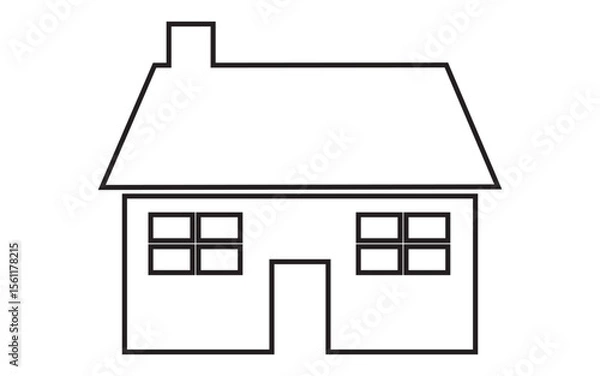Fototapeta building, illustration, house, home, line, vector, design, estate, architecture, icon, graphic, residential, construction, outline, isolated, apartment, real, property, modern, cottage, symbol, set, b