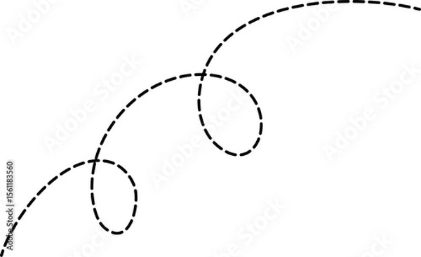 Fototapeta Dashed Squiggly Line