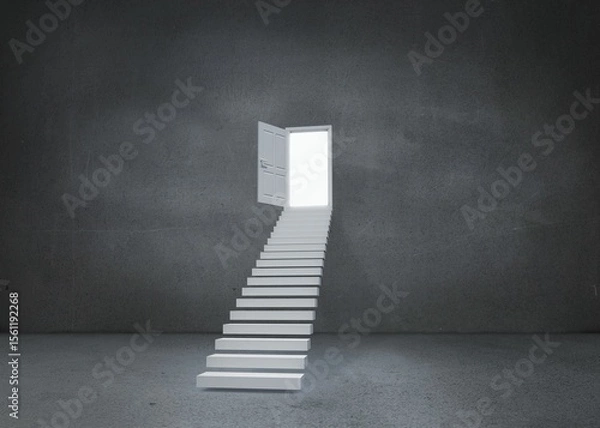 Obraz Open door at top of steps