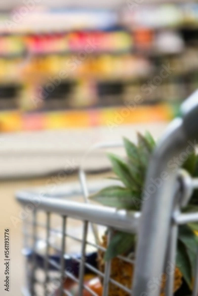 Obraz Pineapple in shopping cart