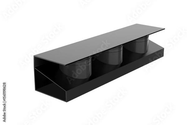 Obraz Luxury plastic magnetic paper container boxes designed for packaging matcha, loose tea, coffee, cookies, and other food products. 3d illustration
