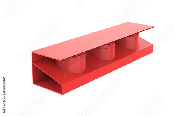 Obraz Luxury plastic magnetic paper container boxes designed for packaging matcha, loose tea, coffee, cookies, and other food products. 3d illustration