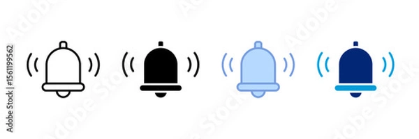 Fototapeta Reminder Alert Icon Set Multiple Style Collection