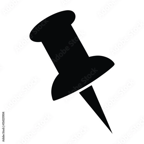 Obraz push pin icon silhouette style.