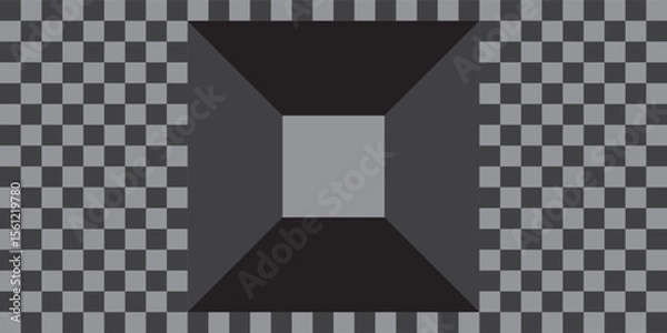 Fototapeta Geometric 3D Tunnel Illusion with Checkered Pattern