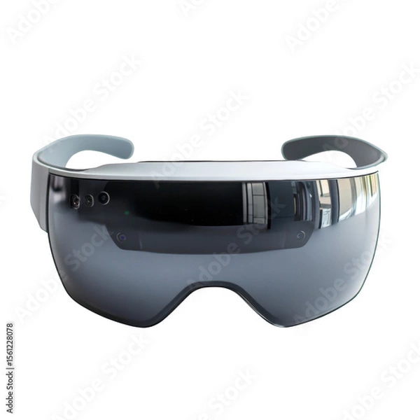 Fototapeta A pair of black and silver goggles with a black frame