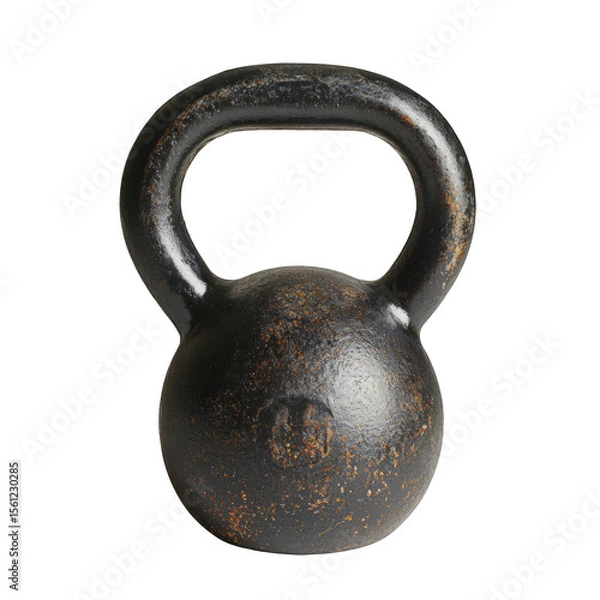 Fototapeta A black kettlebell with the letters "G" and "F" on it