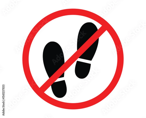 Obraz walk print. boot print. no shoes allowed. no shoes. A sign that says please remove your shoes