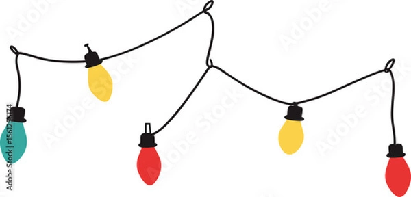 Obraz 색깔 장식 전구 일러스트