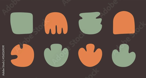 Fototapeta Abstract Simple Shape Composition with Earth Tone Colors Illustration