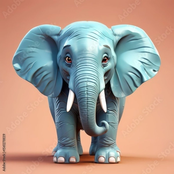 Fototapeta an AI Image Generator, Adorable Cartoon Elephant i