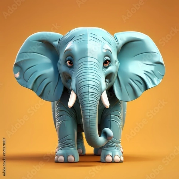 Fototapeta an AI Image Generator, Adorable Cartoon Elephant i